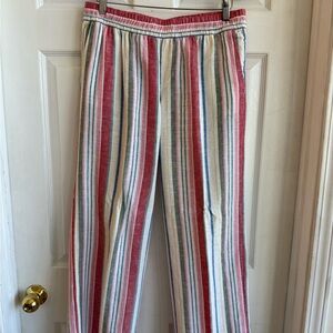 Old Navy Linen Multi Striped Pants